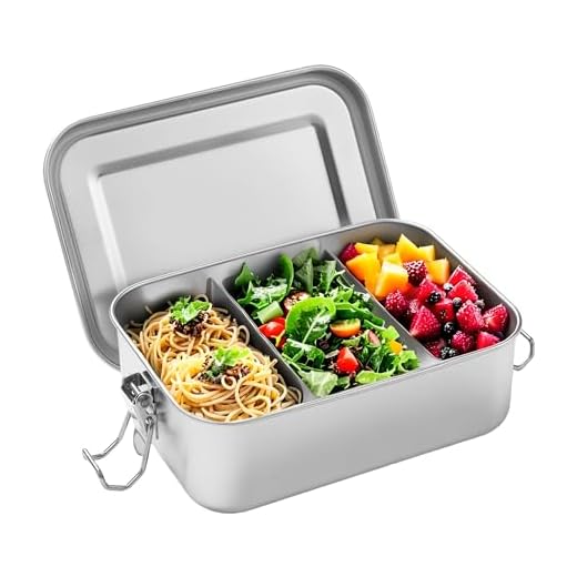 BUCOMTU Brotdose Edelstahl 850ml, Lunchbox Brotdose Auslaufsicher, Brotdosen Metall mit 2 Fächern, Lunchbox, Vesperdose, Pausenbrot Umweltfreundlich & BPA-frei für Erwachsene & Kinder(850ML)