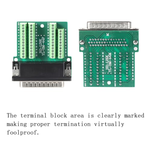 ANMBEST DB44 Solderless Connector, Male RS232 D-SUB Serial to 44-pin Port Terminal Adapter Breakout Board with Case Long Bolts Tail Pipe by ANMBEST - Image 3