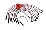 A-Team Performance HEI Distributor 65K Red Cap, Silicone Spark Plug Wires Set Red and Pigtail Harness Kit Compatible with AMC Jeep 1967-90 290 304 343 360 390 401