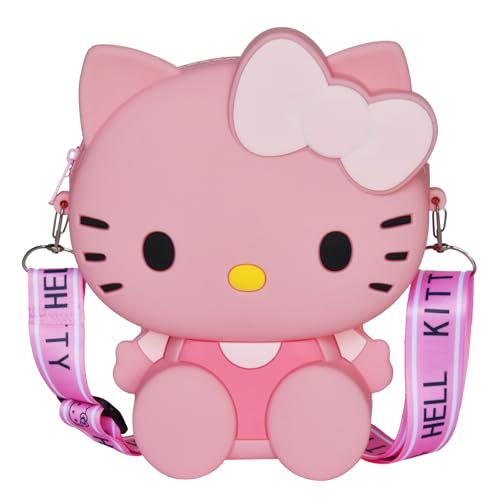 THOAML Cute Crossbody Bag with Adjustable Shoulder Strap Kawaii Zipper Handbag Cute Cartoon Coin Wallet Purse Shoulder Bag Coin Pouch for Birthday Gifts Women Girls