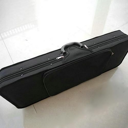 Fancyes Caixa rígida de armazenamento de violino, bolsa de transporte de violino oblonga com alça, e