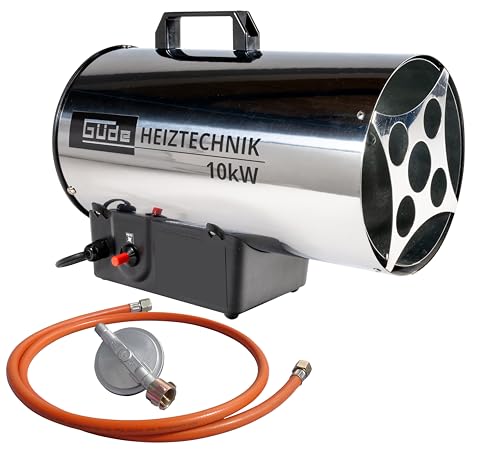 Güde Gasheizgebläse GGH 10 INOX (220-240 V, 10000 W Heizleistung, 500 m³/h Gebläseleistung...