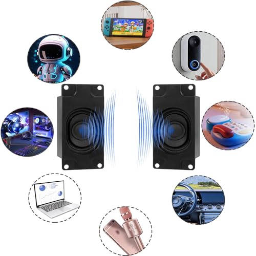 DFplayer Lot de 2 mini haut-parleurs portables 3 W 8 ohms avec interface JST-PH2.0 mm broches pour carte mère Arduino, projets électroniques DIY et moniteurs TV LCD – Image 4