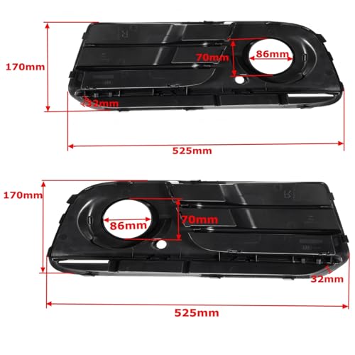 Grille calandre Q5 2013-2017 noire : kit de remplacement antibrouillard avant - 2
