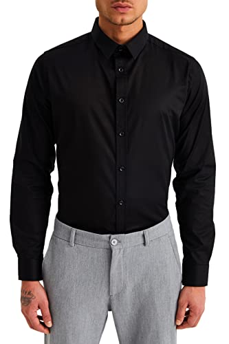 Leif Nelson Hemd Herren für Freizeit | Slim Fit Langarm Hemd Herren...
