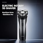 ENCHEN BlackStoneMax Men's Electric Shaver 3D Rotating Head, Cordless, Wet Dry, Water Proof, Rechargeable, Portable, Black ABS Metal