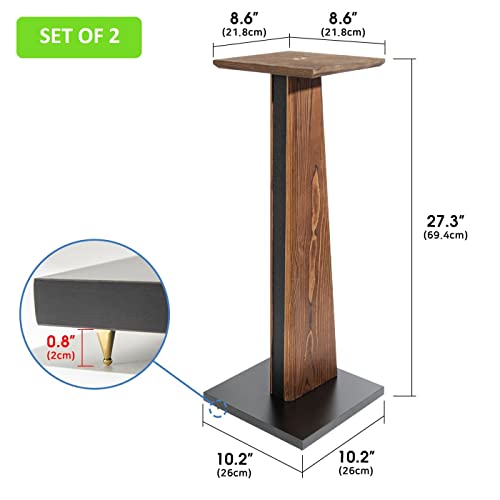 J Jackcube Design Solid Wood Speaker Stand, Surround Sound Shelf, Holds 22Lbs Home Theater Universal Bookshelf Speaker Stand, Satellite And Audio Speakers (Set Of 2) - Mk724A #TOP6