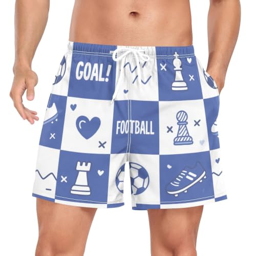 Traje de baño de secado rápido para hombre azul con entrepierna suave y short playero transpirable