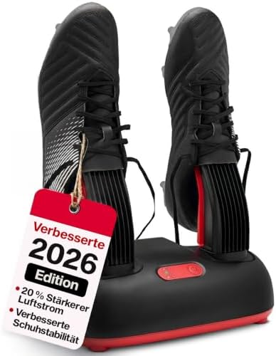 SHOEDRY Ozone Schuhtrockner & Schuherfrischer, Leder & Wildleder | unter 2 Std. trocken, kein Schuhspray mehr nötig,100 W energieeffizient, Handschuhe & Helme, leise