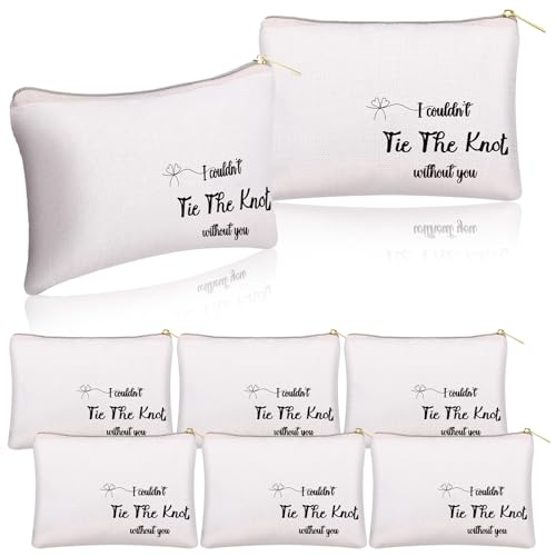 Kacctyen Set of 6 I Couldn't Tie the Knot Without You Cosmetic Bag Bridesmaids Proposal Gift Bag Bridal Party Wedding Bridesmaids Supplies for Bridal Shower Wedding Bachelorette Party