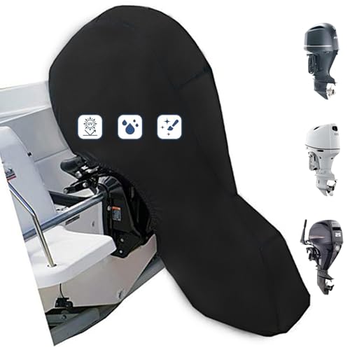 FLYMEI Outboard Motor Cover Fit 100-150 HP Motor, Full Boat Motor Cover Waterproof 600D Heavy Duty...