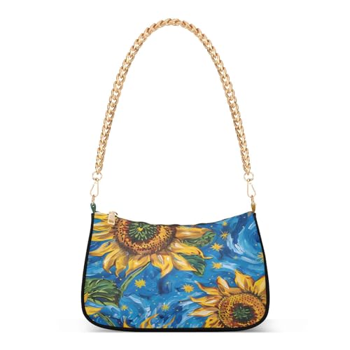 Image of Shoulder Bags for Women Flower Floral Hobo Tote Handbag Small Clutch Purse with Zipper Closure