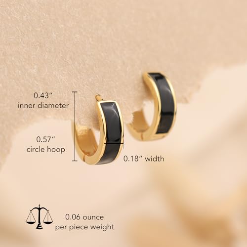 Sonateomber Dainty Small Gold Huggie Hoop Earrings for Women, Simple 14K Gold Plated Enamel Hypoallergenic Earings Everyday Fashion Jewelry Gift3
