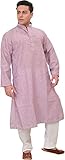 Exotic India Plain Khadi Kurta - Color Lupine Size 40