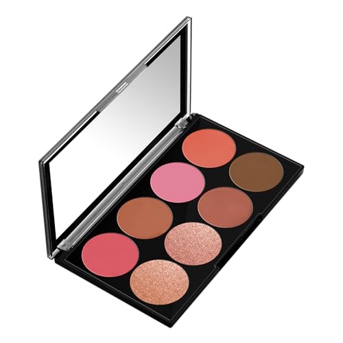 Image of Colors Queen Ultra Professional Blush Palette with Shimmer Highlighters and Contour | Highly Pigmented & Easy to Blendable Shades | Lightweight Blush and Highlighter Palette (Shade - 02)