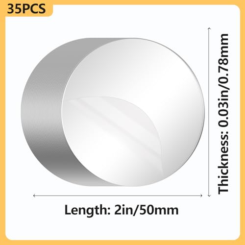 Image of Double Sided Tape Heavy Duty,Clear Nano Tape Circle 35 PCS,Removable Mounting Tape for Walls,Waterproof Two Sided Sticky Adhesive Pads Strips,Transparent Wall Tape No Damage Cinta Doble Cara