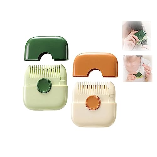 Mini Peine Cortapelo Manual, Cortapelo 2 En 1, Recorta Flequillo, Recorta Y Arregla El Cabello, Peine Cortapelo Multifuncional Recortapelo, Peine Cortapelo Manual (Green + Orange)