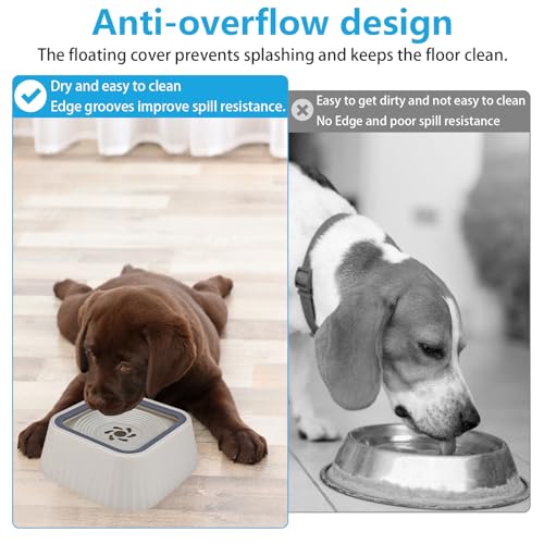 Rzspher Trinknapf Hund Anti Schlabber, 1.3L Anti Schlabber Wassernapf, Hundenapf Auslaufsicher Wassernapf für kleine, mittlere und große Hunde