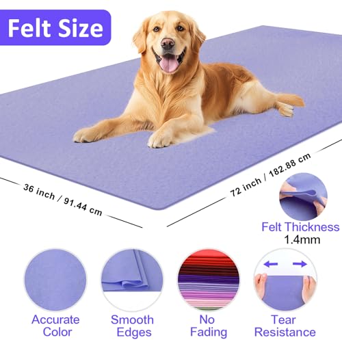 Image of XSEINO Lavender Large Felt Fabric 72 inch X 36 inch(2 Square Yards), 1.4 mm Thick Soft Felt Fabric Sheet for Crafts, Purple Series Colors Soft Nonwoven Fabric, Fit for Decoration, Sewing, DIY Crafts