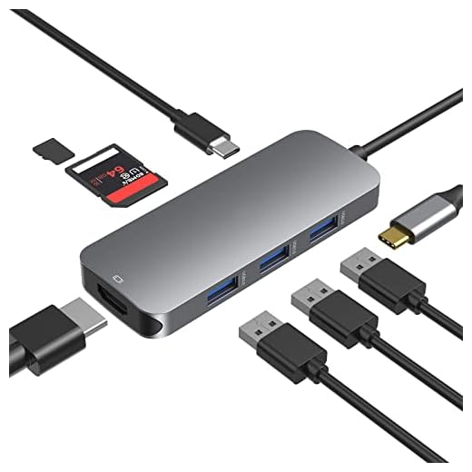 Adaptador USB C Hub HDMI, 7 em 1 Hub Tipo C para HDMI 4k, 3 portas USB 3.0, entrega de energia de 100 W, leitores de cartão SD / TF compatíveis com MacBook Pro 13/15, 2018 Mac Air,