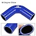 X AUTOHAUX 100mm Length 34mm Inner Diameter 90 Degree Elbow Silicone Hose Coupler Intercooler Tube for Car Intercooler Intake Piping Blue