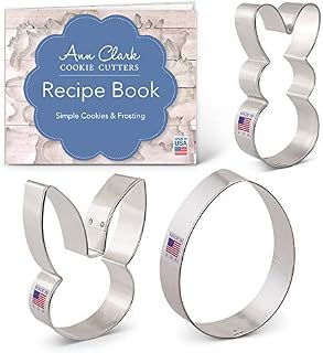Ann Clark Cookie Cutters 3-Piece Easter Cookie Cutter Set with Recipe Booklet, Easter