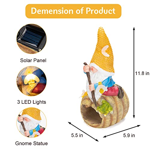 Vzvxcc Gnome Gutter Downspout Extension Decorative Statue With Solar Lights, Gnome Solar Statue Outdoor Decor, Gutter Downspout Splash Block Resin Gutter Guards 2" X 3" Rain Downspout Diverter #TOP3