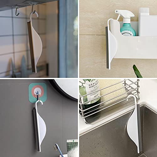 Tiny Bathroom Shower Mirror Squeegee With Hanging Hook, Silicone Mini Kitchen Countertop Squeegee, Water Wiper Scraper Cleaner Tool For Cleaning Sink, Counter, Tiles, Handy Window Glass Water Blade #TOP4