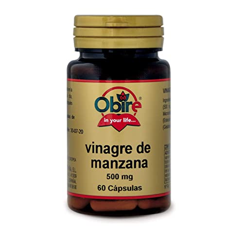 Obire | Vinagre De Manzana 500Mg | 60 Cápsulas | Detoxificante Del Organismo | Ayuda Al Proceso Digestivo | Ayuda A Reducir Las Molestias Estomacales