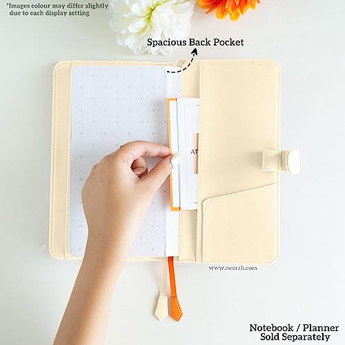 Image of NEORAH- PETITE Notebook SLEEVE with SNAP Button -[SLEEVE ONLY]|Vegan Leather|Office Diary Holder with Penloop|2 Front & 1 Back Pocket|4 Card Slots|2 BookMarks -Fits any PETITE Softcover - AFTERGLOW