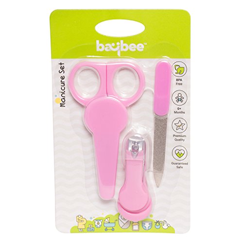 Image of Baybee Baby Nail Clipper with Magnifier Safety Nail Cutter Toddler Infant Scissor Manicure Pedicure Care Pack of 1 (Nail Grooming Set, Pink)