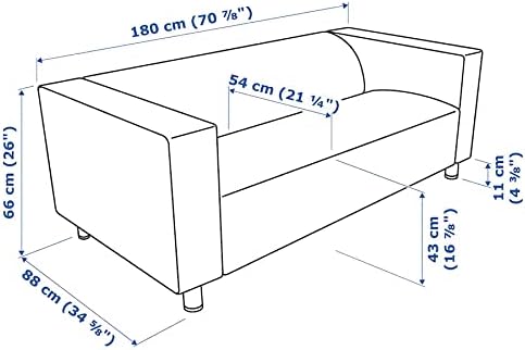 MARIAS KOMMERCE IKEAKLIPPAN 2-seat Sofa, Vissle Blue