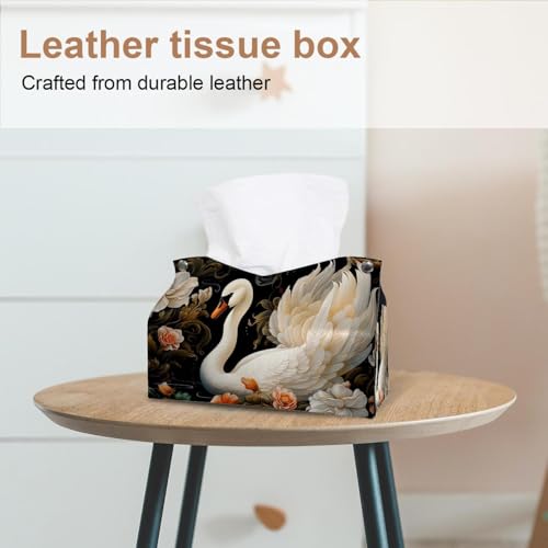 Boîte à mouchoirs en cuir véritablement design pour salle de bain et table