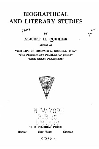 Biographical and Literary Studies