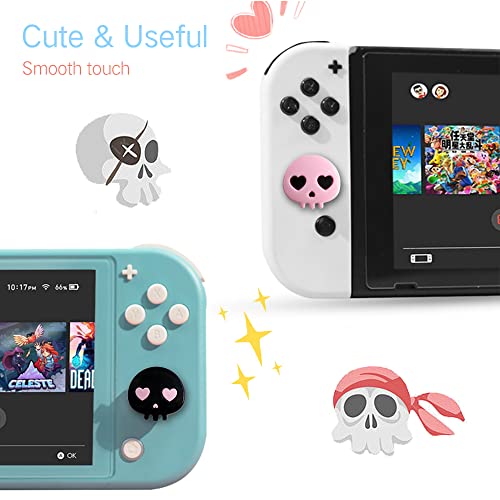 Perfectsight Switch Thumb Grips, Cute Halloween Skull Joystick Caps For Nintendo Switch, 4 Pcs Thumbstick Cover For Switch Lite, Switch Oled, Analog Stick Button Cover For Ns Joycon Controller #TOP2