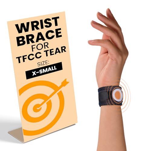 BULLSEYE TFCC Tear Wrist Brace Adjustable Wrist Band with Silicone Ring Stabilizer for Ulnar-Sided Pain DRUJ Instability Tendinitis Pinky-Side & Repetitive Injury Support XS (45.5 in)