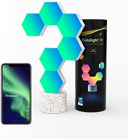 Cololight Hexagon Led Light Voice App-Controlled, Work with Alexa, Google Home, Color Changing Night Light, Cololight Pro Starter Kit for Gaming Setup Home Decoration (9-pc pro rhythm kit)