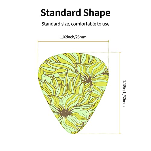 Lot de 12 médiators de guitare avec motif floral abstrait pour guitare basse électrique, acoustique, cadeau idéal pour les amateurs de guitare acoustique, avec boîte - Les Beatles, Paul McCartney, John Lennon, RIngo Starr, George Harrison Lot de 12 médiators de guitare avec motif floral abstrait pour guitare basse électrique, acoustique, cadeau idéal pour les amateurs de guitare acoustique, avec boîte – Image 6