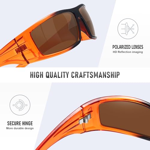 Image of Polarized Sports Sunglasses for Men Women,Driving Fishing | UV400 Protection Anti-Glare Lens, Wrap Around Sunglasses for Cycling,Hiking,Golf & Outdoor Sports Unbreakable Frame