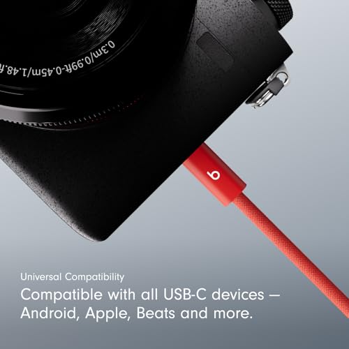 Image of Beats 240W USB-C to USB-C Braided Cable, Fast Charging, Durable /Tangle Free, Compatible with Apple and Android Devices (3 m /10 ft) - Rapid Red