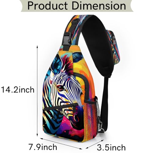 Cute Zebra Crossbody Sling Backpack Sling Bag miniatura 2