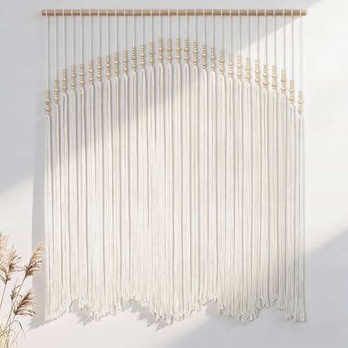 Betylifoy Tapiz Decorativo Pared, Grande Beige Tapiz de Borla Macrame Pared Tapices de Pared para el Hogar Decoracion Pared