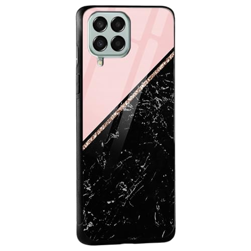 Image of COLORflow Back Cover Compatible with Samsung Galaxy M12 / A12 / F12 | Black Marble Pink | Shockproof TPU Bumper Cover with Camera Protection Back Cover