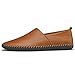 LUODENGLANG Men's Genuine Leather Loafer Shoes Slip On Soft Breathable Handmade Stitching Fashion Casual Shoes Lightweight Driving Dress Shoe Brown 9.5 M43