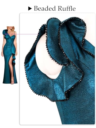 Image of VFSHOW Womens Ruffle One Shoulder Wedding Formal Prom Evening Maxi Dress