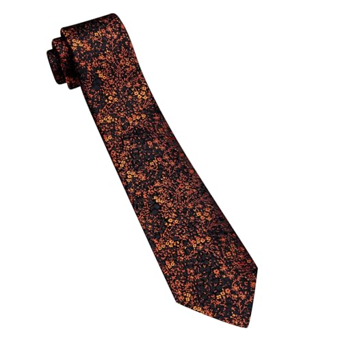 Image of Barry.Wang Floral Ties for Men Flower Necktie with Tie Clip Formal