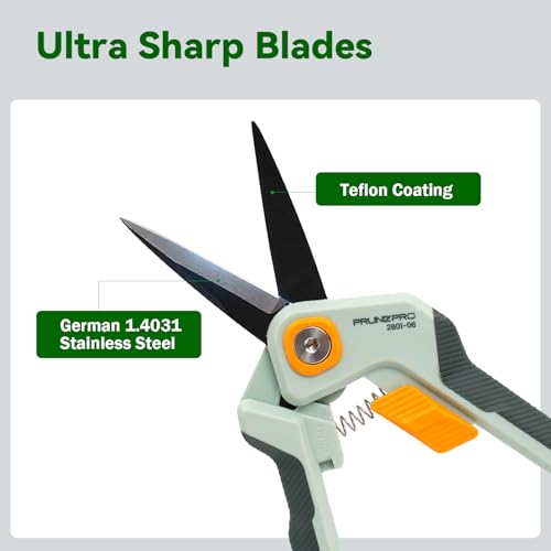 Image of PrunePro Pruning Shears Gardening Scissors Set Professional Hand Pruner Sharp Stainless Steel Blade Garden Scissors Plant Flower Garden Clipper