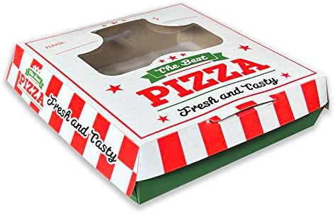 Olympak Individual Pizza Box | Disposable Mini Pizza Box with Clear Window | Easy Clamshell, Thick & Sturdy | Grease-resistant, Microwave & Freezer-safe | 300/Case (6" L x 6" W x 1.75" H)