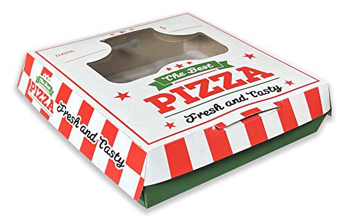 Olympak UPDATED Individual Pizza Box | Disposable Mini Pizza Box with Clear Window | Easy Clamshell, Thick & Sturdy | Grease-resistant, Microwave & Freezer-safe | 200/Case (6