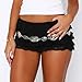 RUEWEY Women Y2k Fairy Lolita Bloomers Cute Ruffle Lace Trim Victorian Booty Shorts Layered Bottoms Panties (US, Alpha, Large, Regular, Regular, Black)